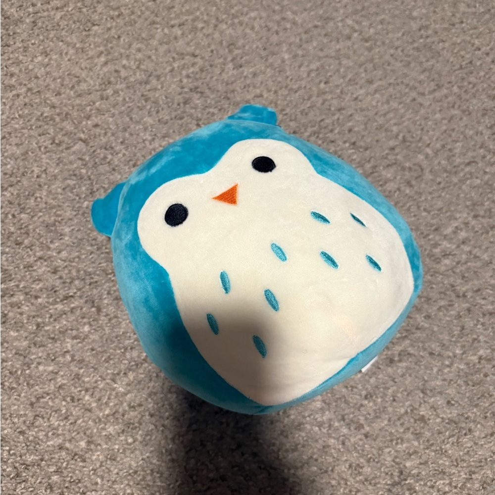 Squishmallows Blue and White Owl Stuffed Animal